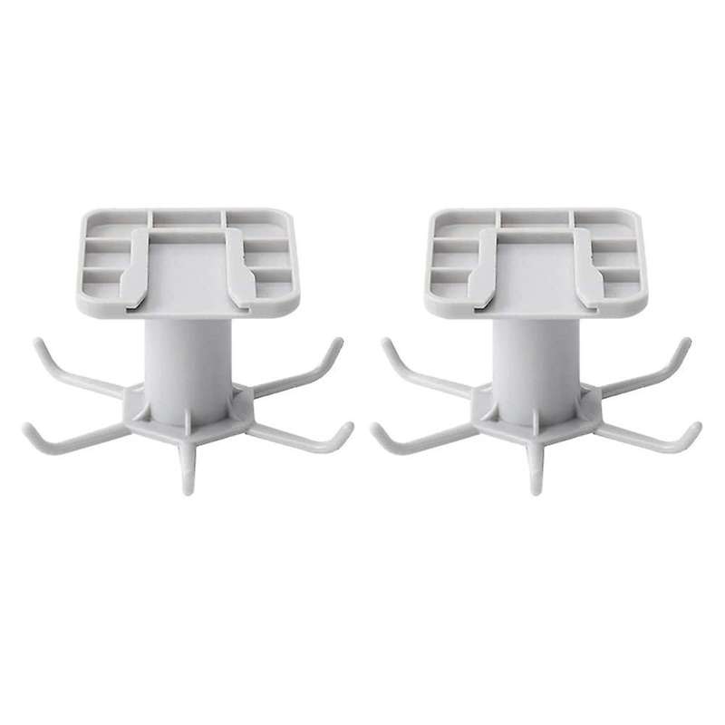2pcs Multifunctional Hook Rack 360degree Rotating Hook Rack Gray