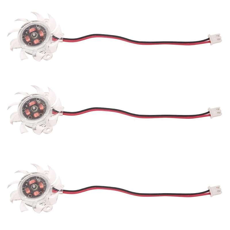 3 X 35mm 12v Clear Plastic Computer Vga Video Cooler Card Cooling Fan