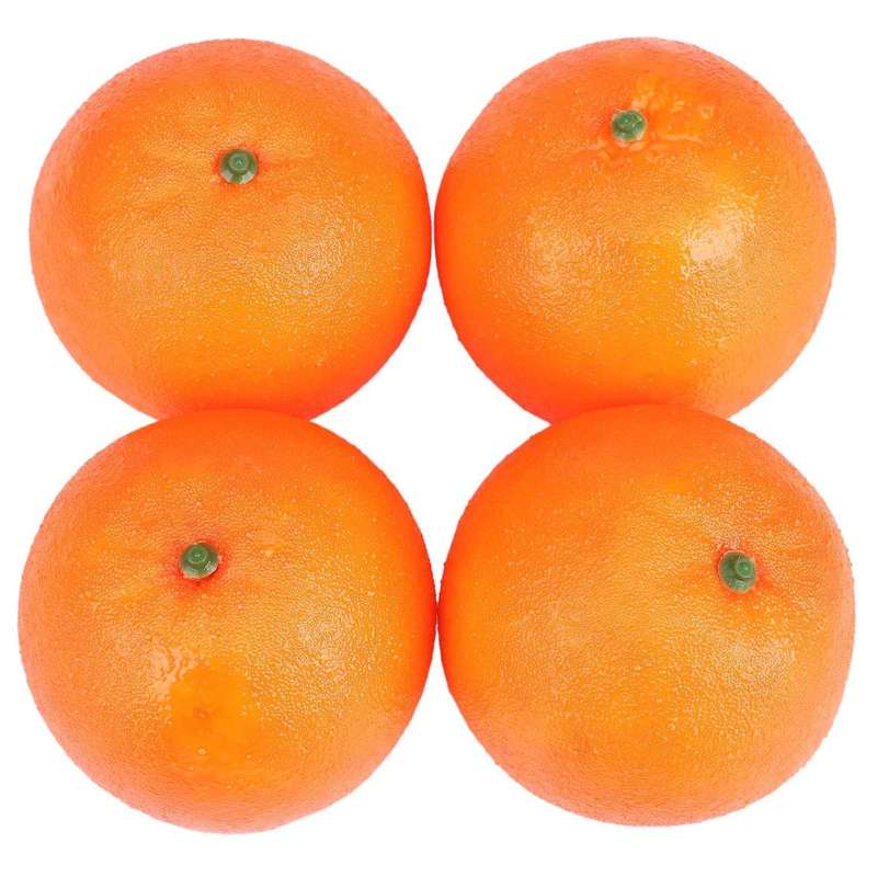 4 Pcs Soft Plastic Simulation Orange Fruit Home Decoration Burgundy