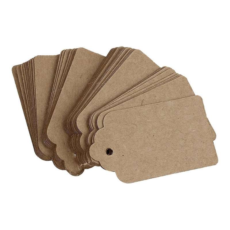 Pack 50 Rustic 40mmx70mm Scalloped Kraft Paper Card,blank Brown Tag