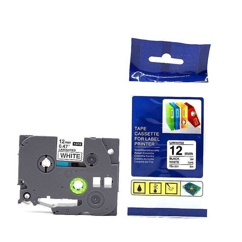 For Brother P-press Tze Label Tape 12mm 0.47 Inch Laminated ,2-pack