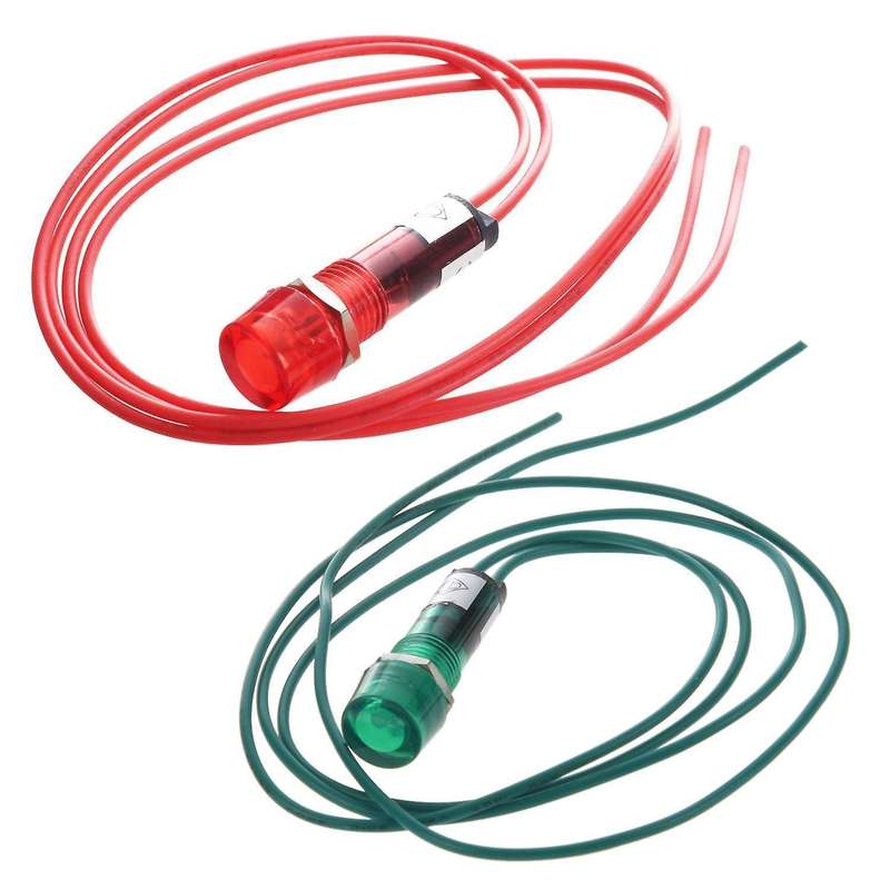 Neon Indicator Pilot Signal Lamp Green Light Ac220v W Cable