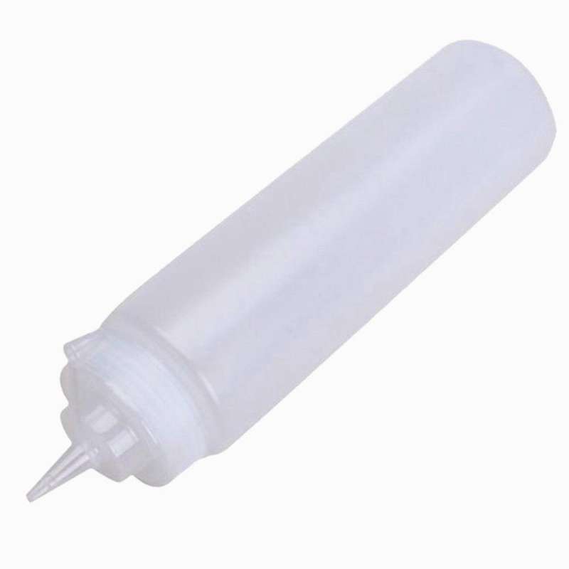 250ml White Transparent Plastic Squeeze Bottle Dispenser with Cap