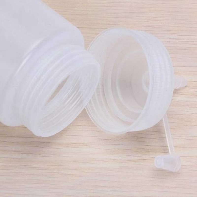 250ml White Transparent Plastic Squeeze Bottle Dispenser with Cap