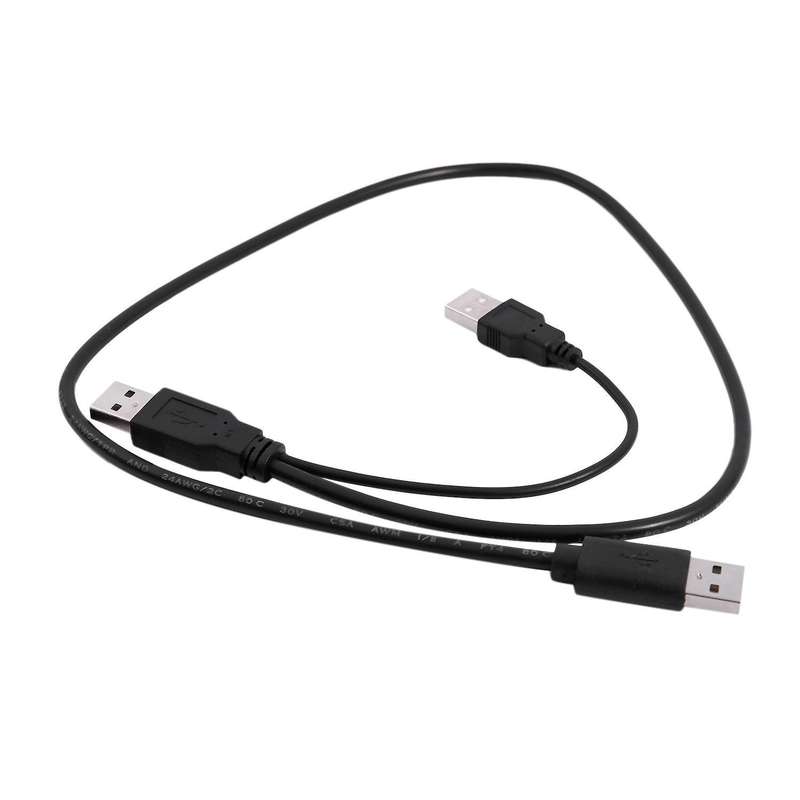 Usb 2.0 Type A Male to Dual Usb A Male Y Splitter Cable Cord Black