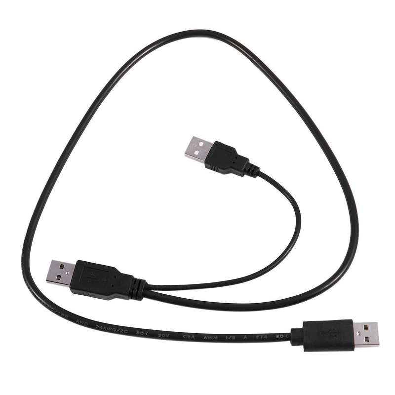 Usb 2.0 Type A Male to Dual Usb A Male Y Splitter Cable Cord Black