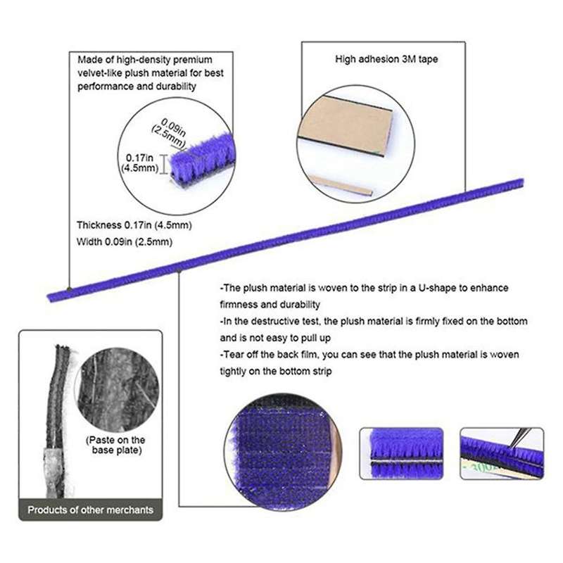 3pcs Vacuum Cleaner Sweeper Plush Strips with Screwdriver for Dyson