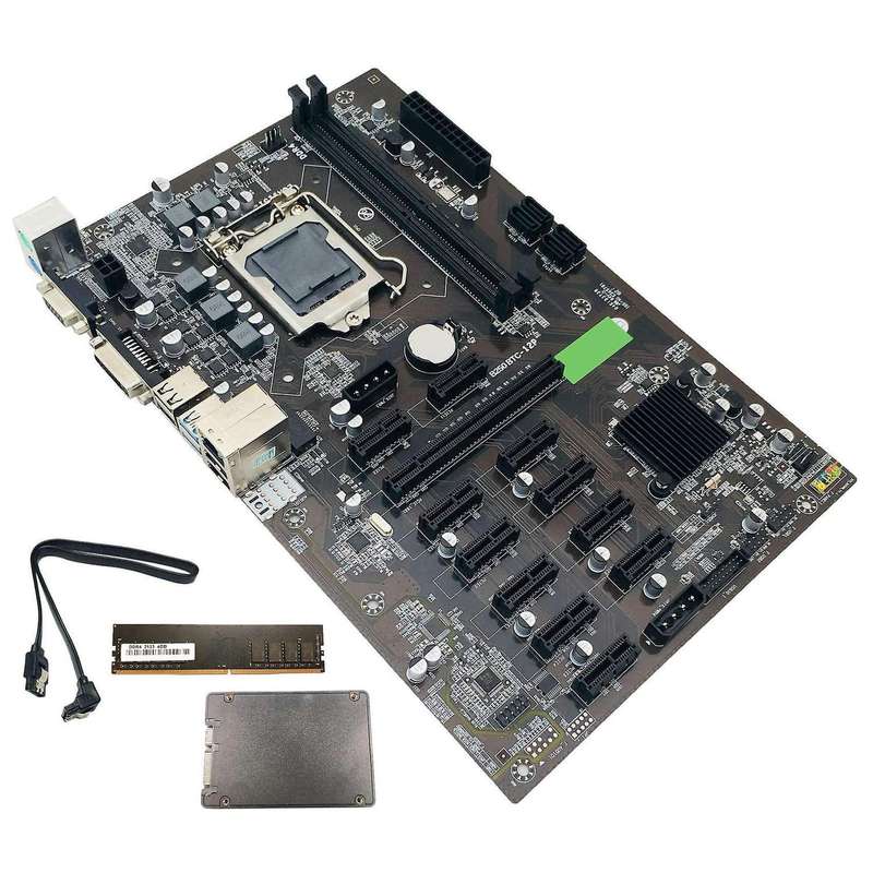 B250 Btc Mining Motherboard with 120g Ssd+ddr4 4gb 2133mhz Ram+sata