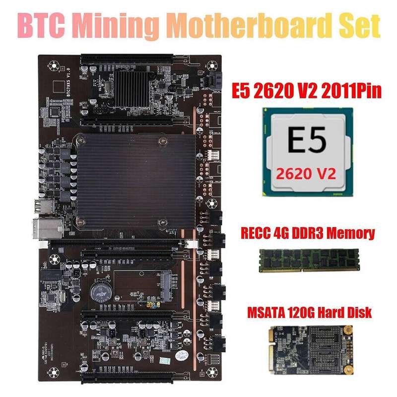 Btc Mining Motherboard X79 H61 with E5 2620 V2 Cpu Recc 4gb Ddr3