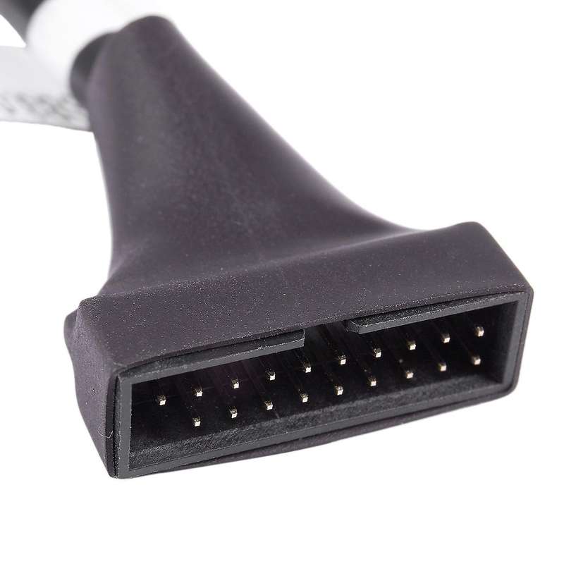 Black 19 Pin Usb 3.0 Female to 9 Pin Usb2.0 Male Cable Converter