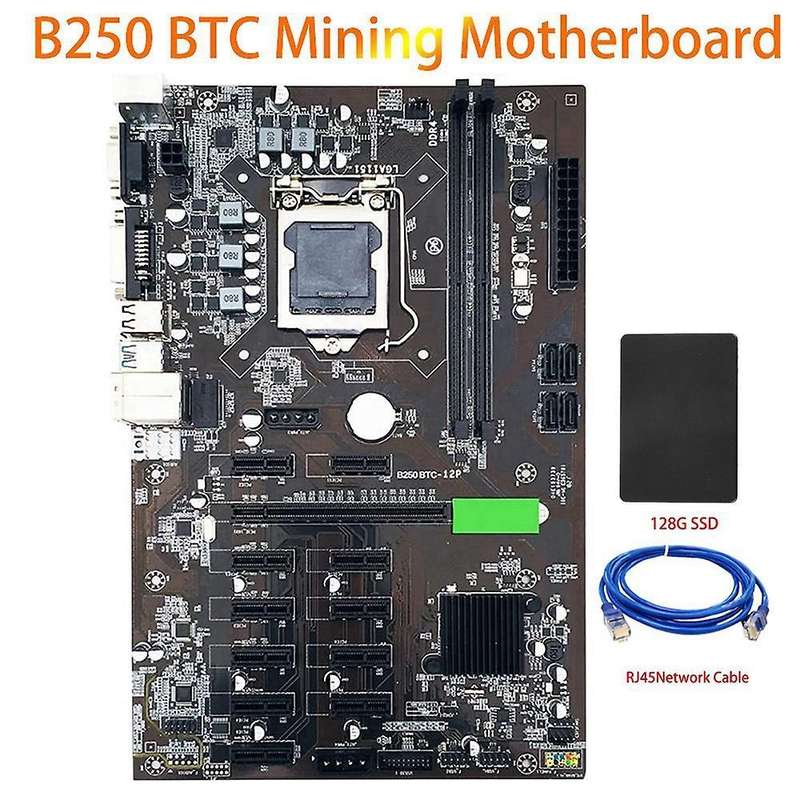 B250 Btc Mining Motherboard Lga 1151 with Ssd 128g for Miner Mining