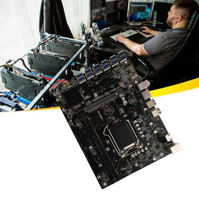 B250c Btc Mining Motherboard with 120g Ssd 12xpcie to Usb3.0
