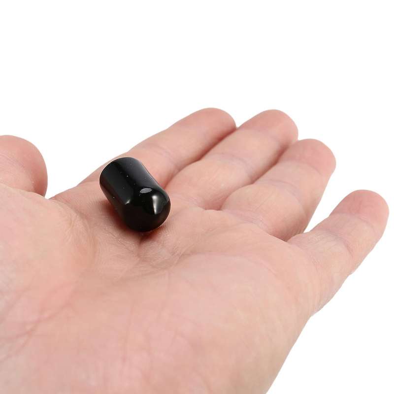 100pcs Rubber End Caps 9.5mm Id Pvc Round Tube Bolt Cap Cover Black