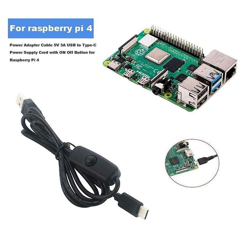 Power Adapter Cable with On Off Button for Raspberry Pi 4 Model B
