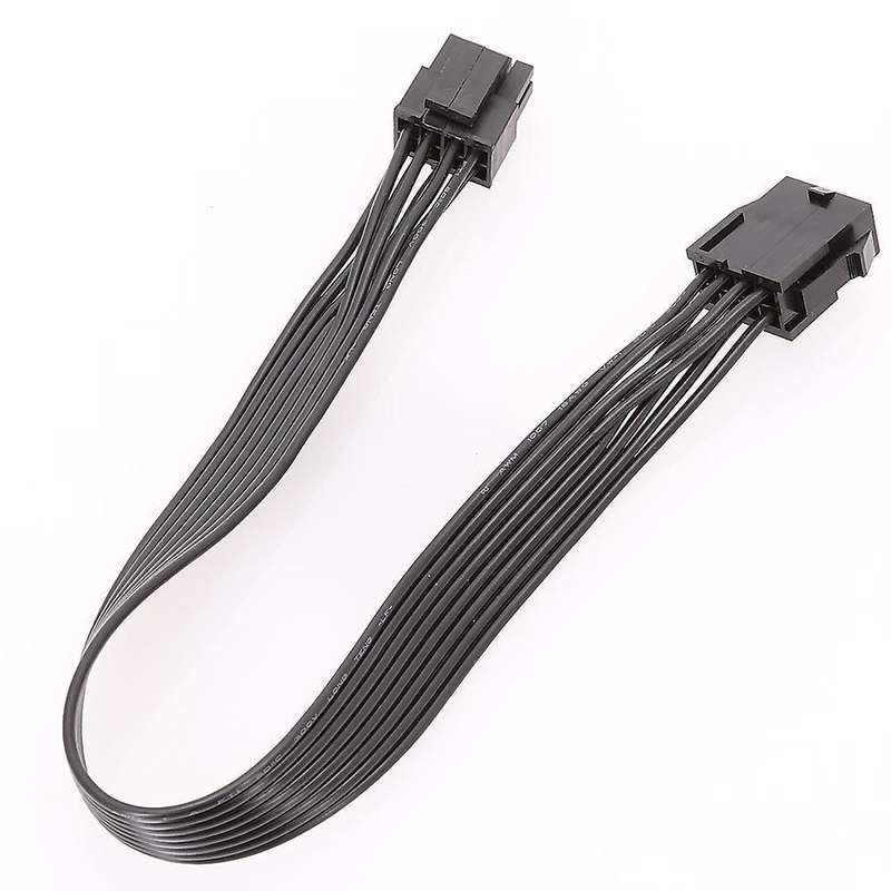 2pcs Computer Cpu 8pin to 4+4 Pin Power Supply Extension Cable 30cm