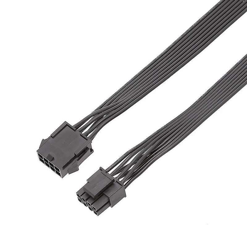 2pcs Computer Cpu 8pin to 4+4 Pin Power Supply Extension Cable 30cm