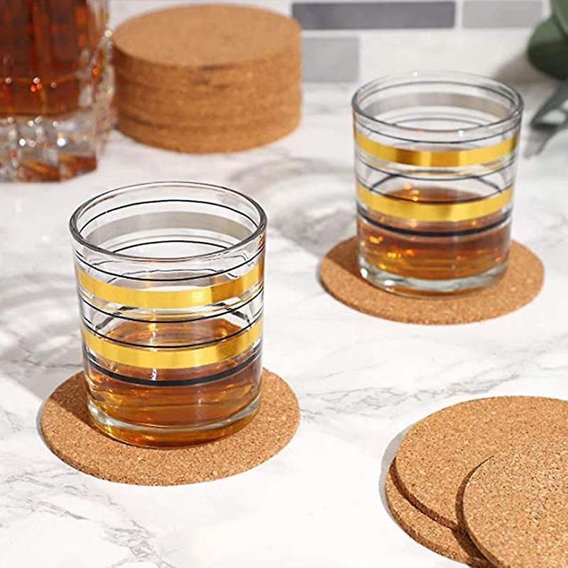 6pcs Cork Coasters Mats Sheets Diy Desktop Decor Kitchen Non Slip Pad