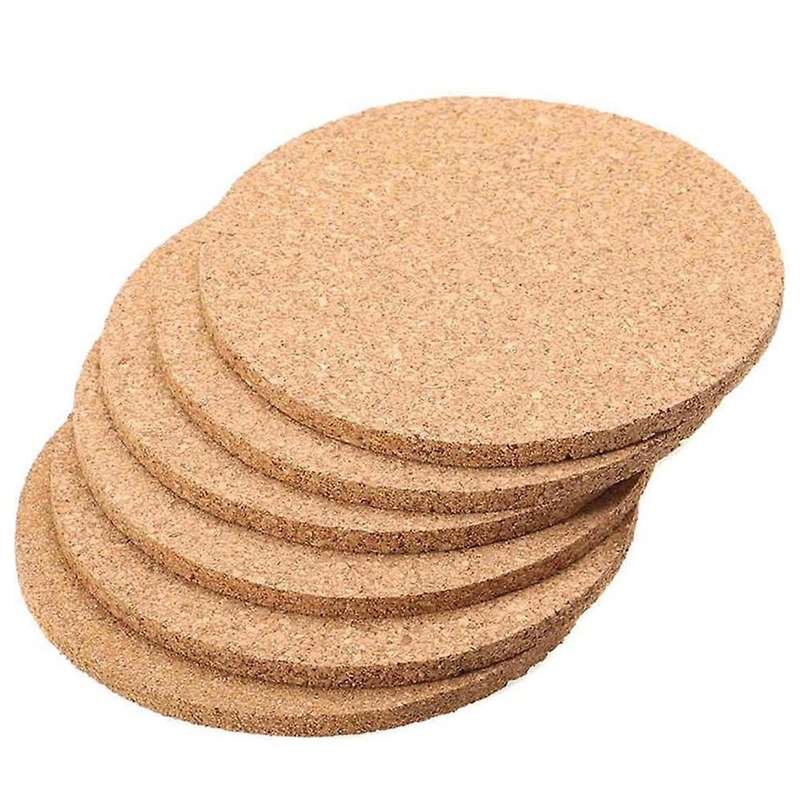 6pcs Cork Coasters Mats Sheets Diy Desktop Decor Kitchen Non Slip Pad