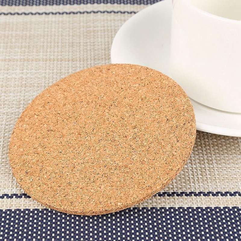 6pcs Cork Coasters Mats Sheets Diy Desktop Decor Kitchen Non Slip Pad