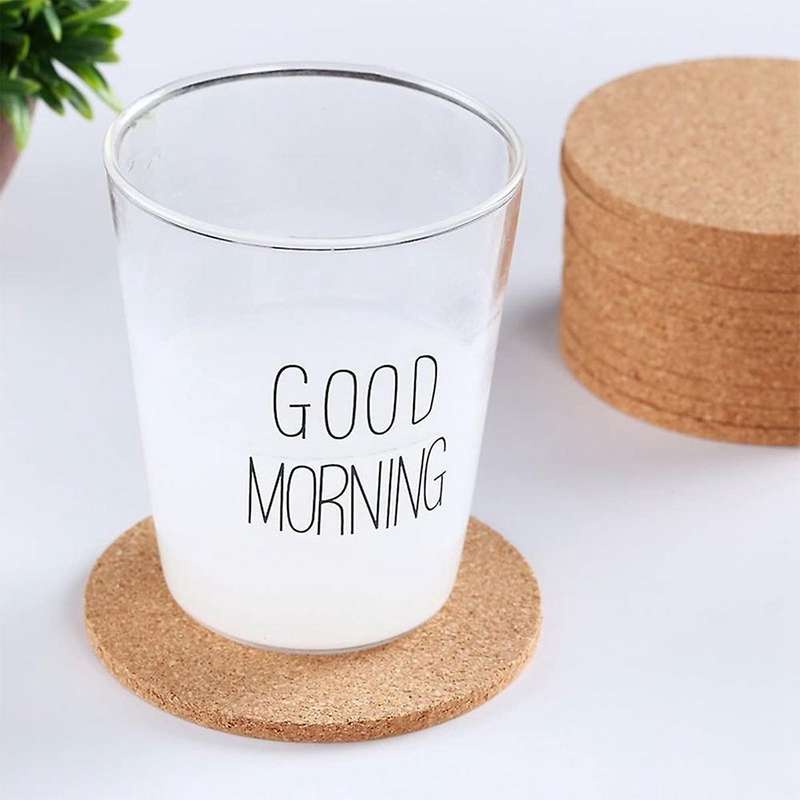 6pcs Cork Coasters Mats Sheets Diy Desktop Decor Kitchen Non Slip Pad