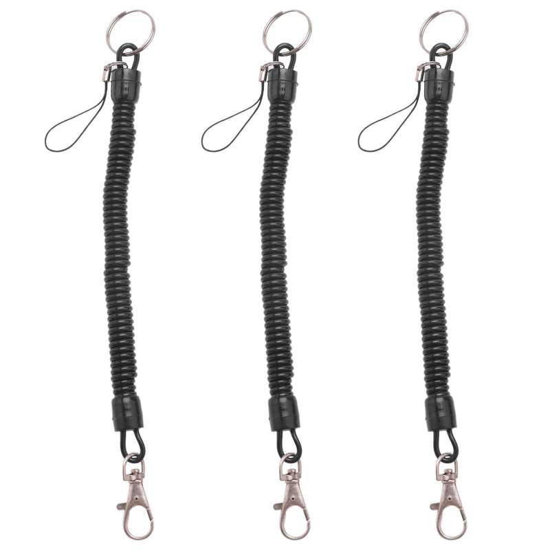 Lobster Clasp Spring Stretchy Coil Cord Strap Keychain Key Chain Rope