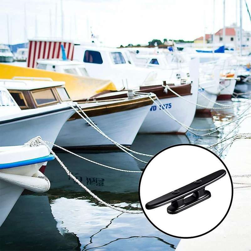 2pack 4 Inch Black Boat Cleat Boat Dock Cleats Strong Nylon Cleats