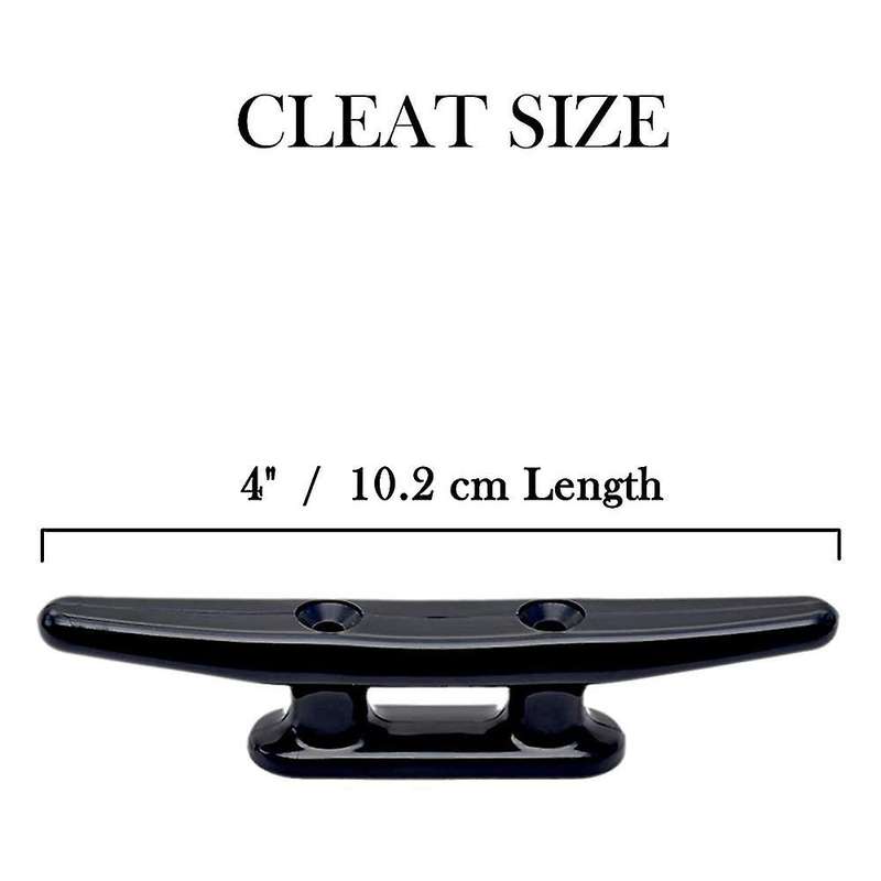 2pack 4 Inch Black Boat Cleat Boat Dock Cleats Strong Nylon Cleats
