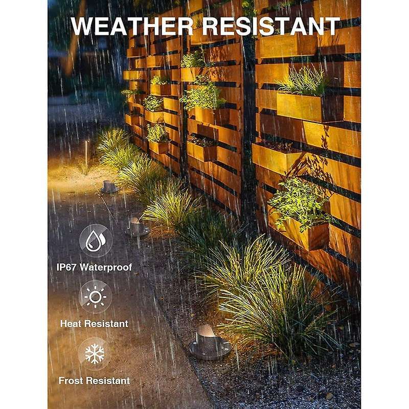 6pcs Low Voltage Landscape Lights Waterproof Outdoor In-ground Lights
