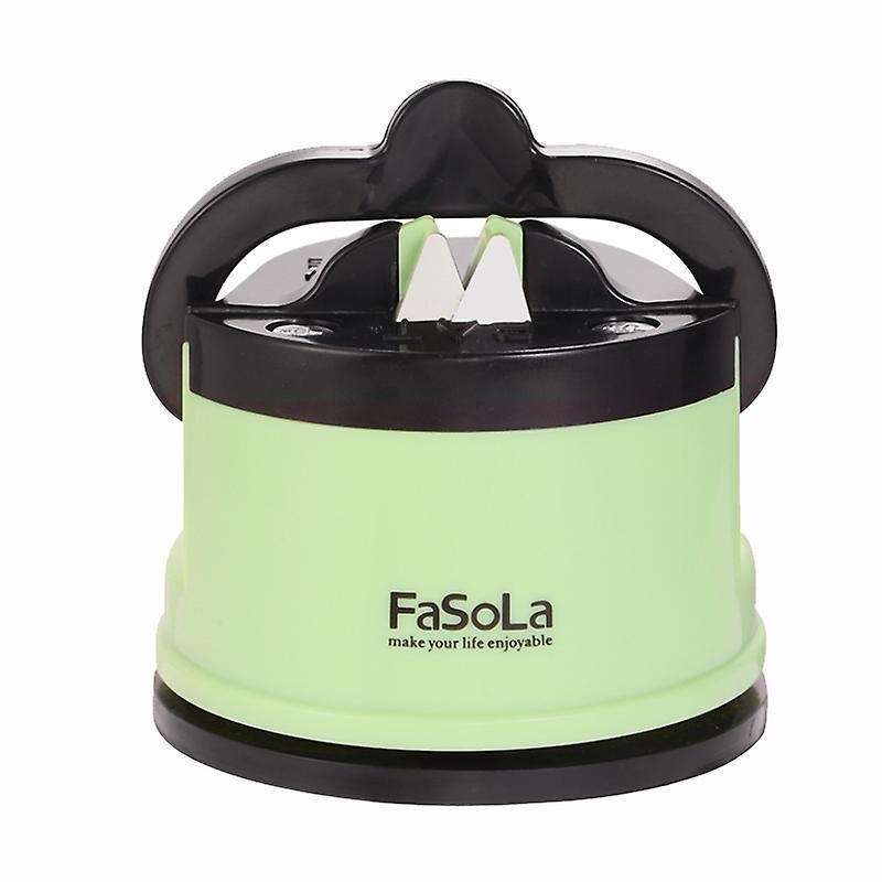 Fasola Kitchen Sharpener Sharpening Tool with Suction Pad,green