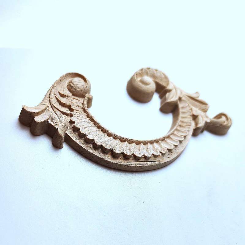 Mirror Frame Antique Wood Carving Floral Appliques Wall Door Decor