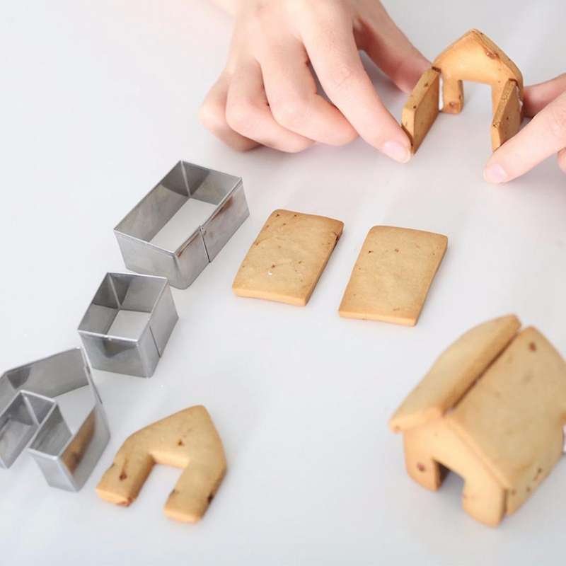 Christmas Mini House Stainless Steel for Biscuit Moulds for Holidays