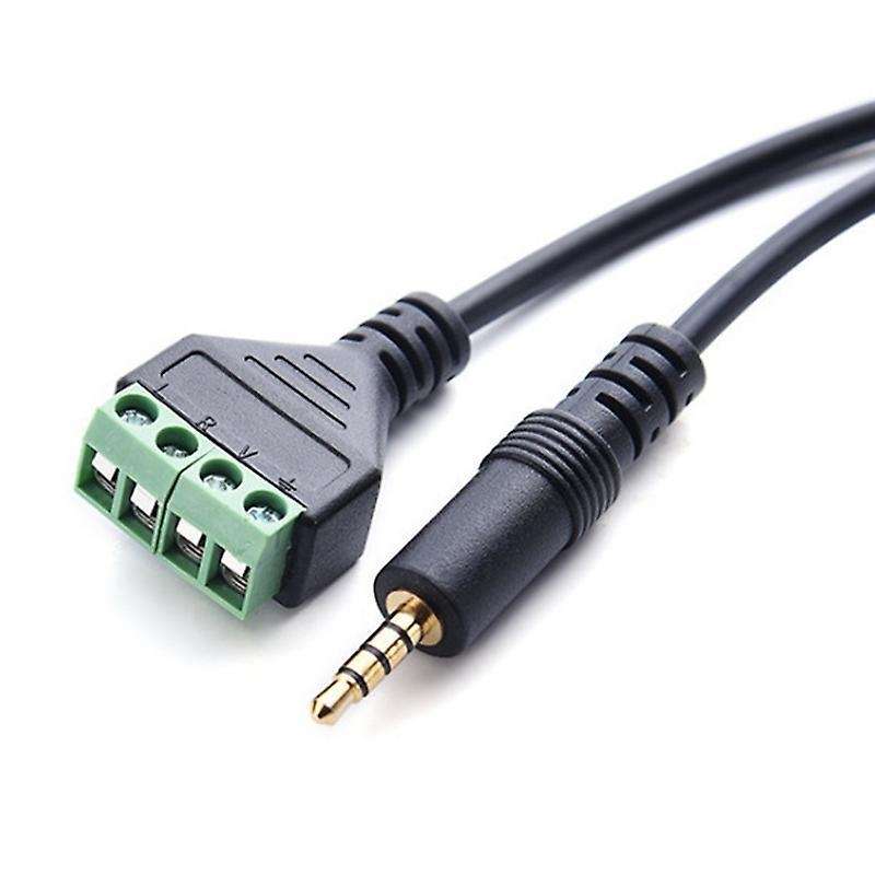 3.5mm Screw Terminal Adapter Speaker Cable 4-core Stereo Trrs