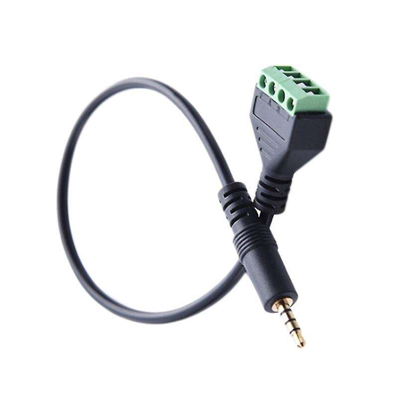 3.5mm Screw Terminal Adapter Speaker Cable 4-core Stereo Trrs
