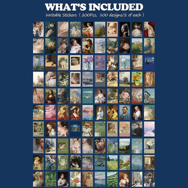 200pcs Aesthetic Scrapbook Stickers (summer Oil Painting)