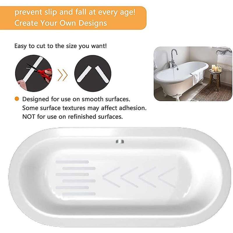 36pcs Transparent Non-slip Strip Stickers Anti Slip Grip Stickers