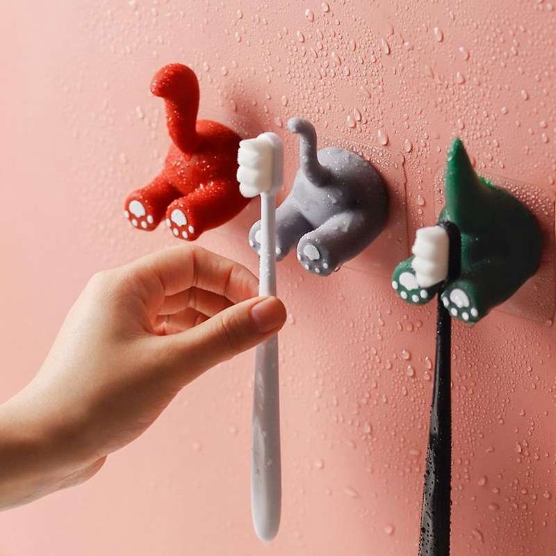 Animal Tail Toothbrush Wall Rack Children Brush Teeth Bathroom,c