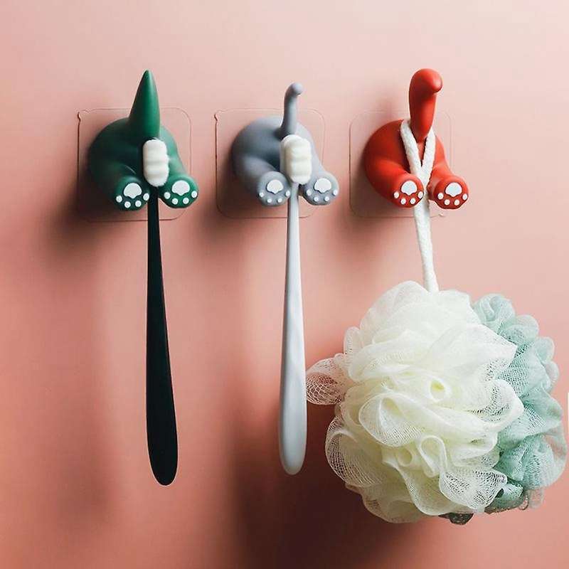 Animal Tail Toothbrush Wall Rack Children Brush Teeth Bathroom,c