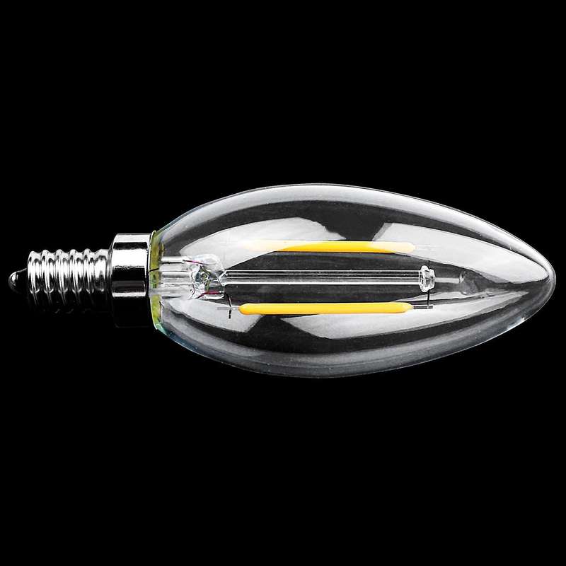 E12 2w Edison Candle Flame Filament Led Light Bulb Lamp 10*3.5cm