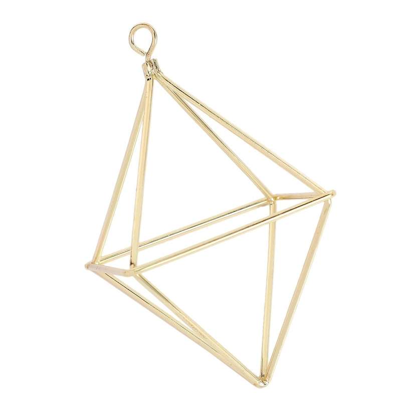 Freestanding Geometric Swing Iron Plants Holder Triangular Rack Gold