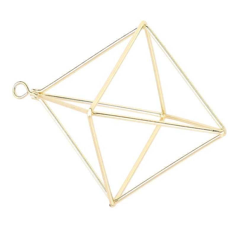Freestanding Geometric Swing Iron Plants Holder Triangular Rack Gold