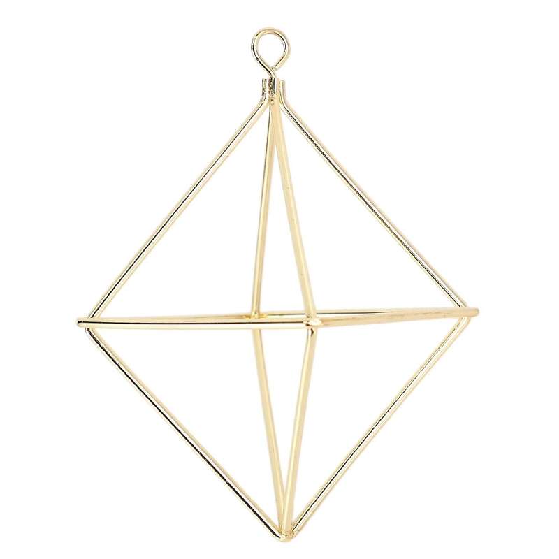Freestanding Geometric Swing Iron Plants Holder Triangular Rack Gold