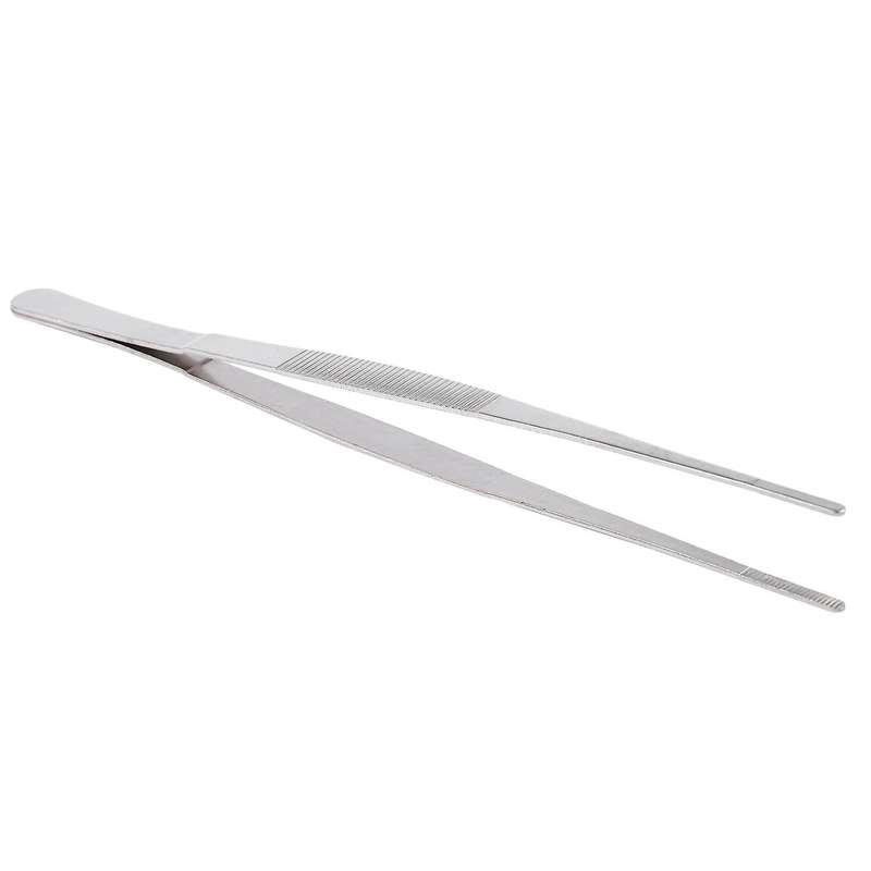 Hospital Home Stainless Steel Straight Tweezers Forceps Handy Tool