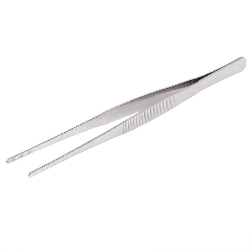 Hospital Home Stainless Steel Straight Tweezers Forceps Handy Tool
