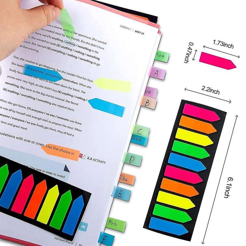 Sticky Note Flags,1200 Pcs Total,pack Of 10 Color Tabs,arrowhead Tabs