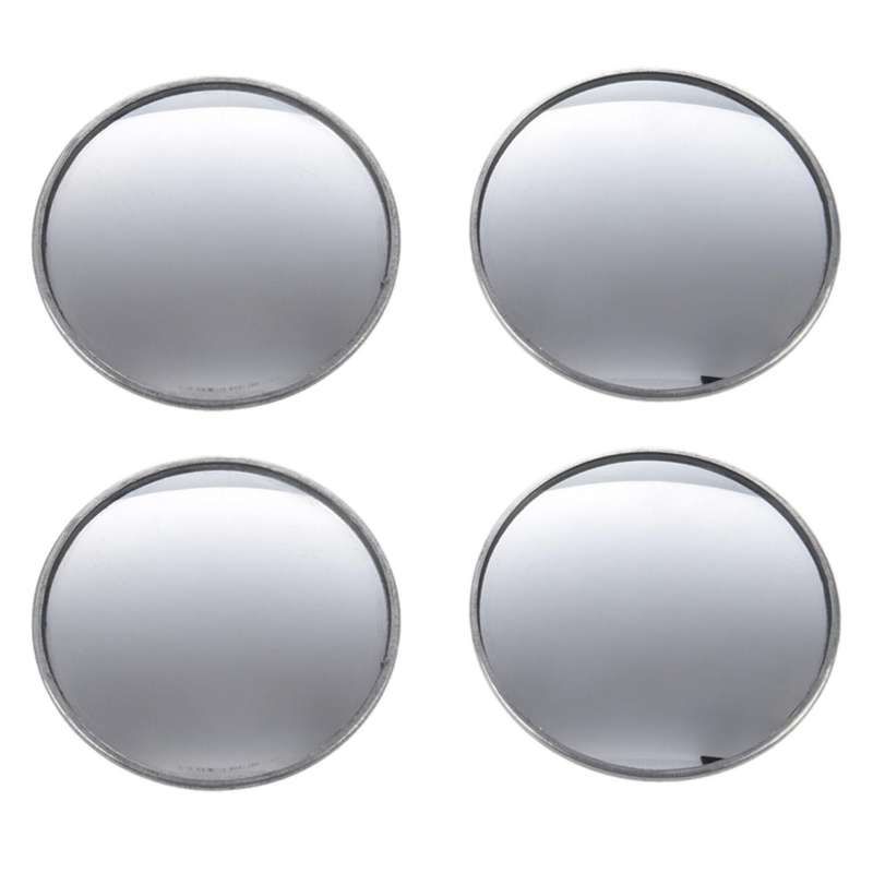 2 Pcs Round Stick-on Convex Blind Spot Mirror Set