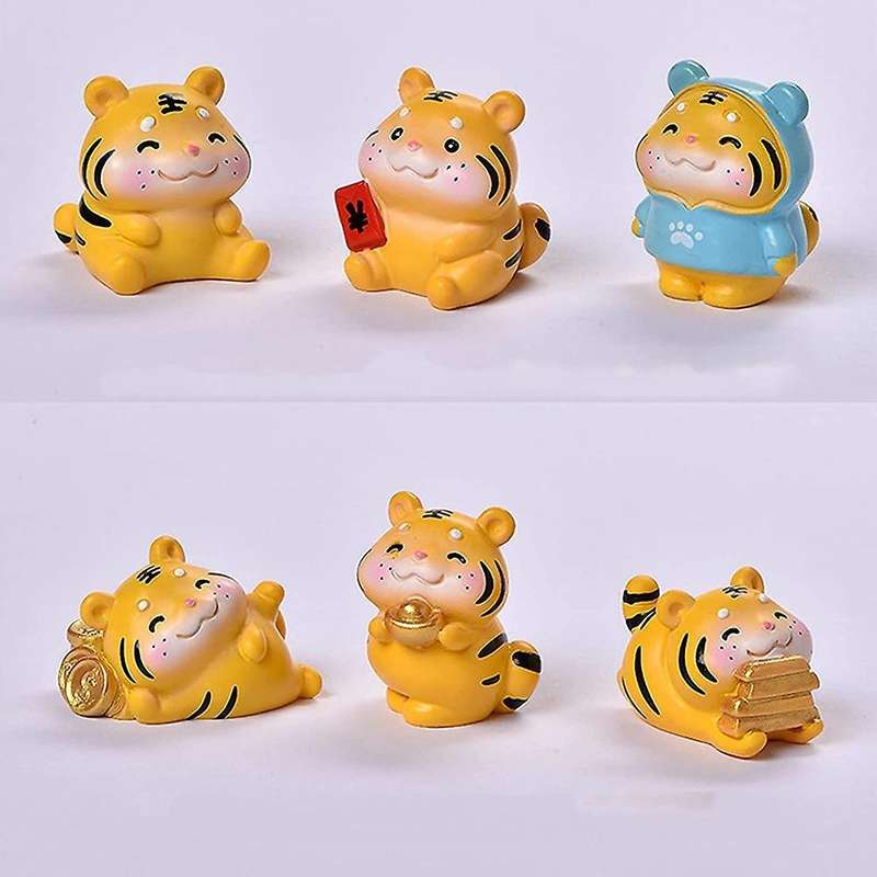 Home Decor Desktop Tiger Statues Diy Garden Ornament Tiger Figurine F