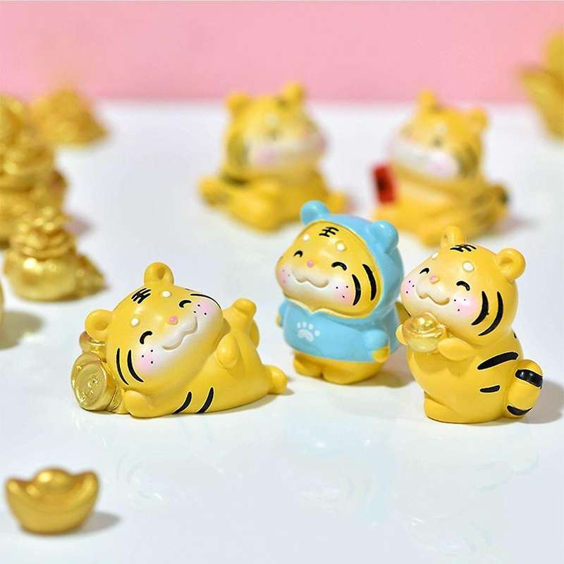 Home Decor Desktop Tiger Statues Diy Garden Ornament Tiger Figurine F