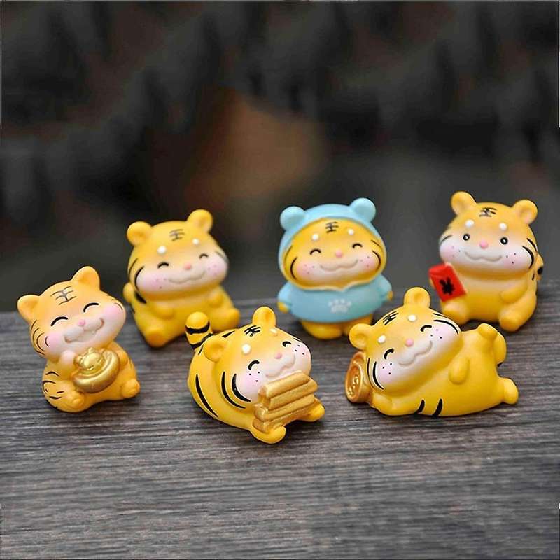 Home Decor Desktop Tiger Statues Diy Garden Ornament Tiger Figurine F