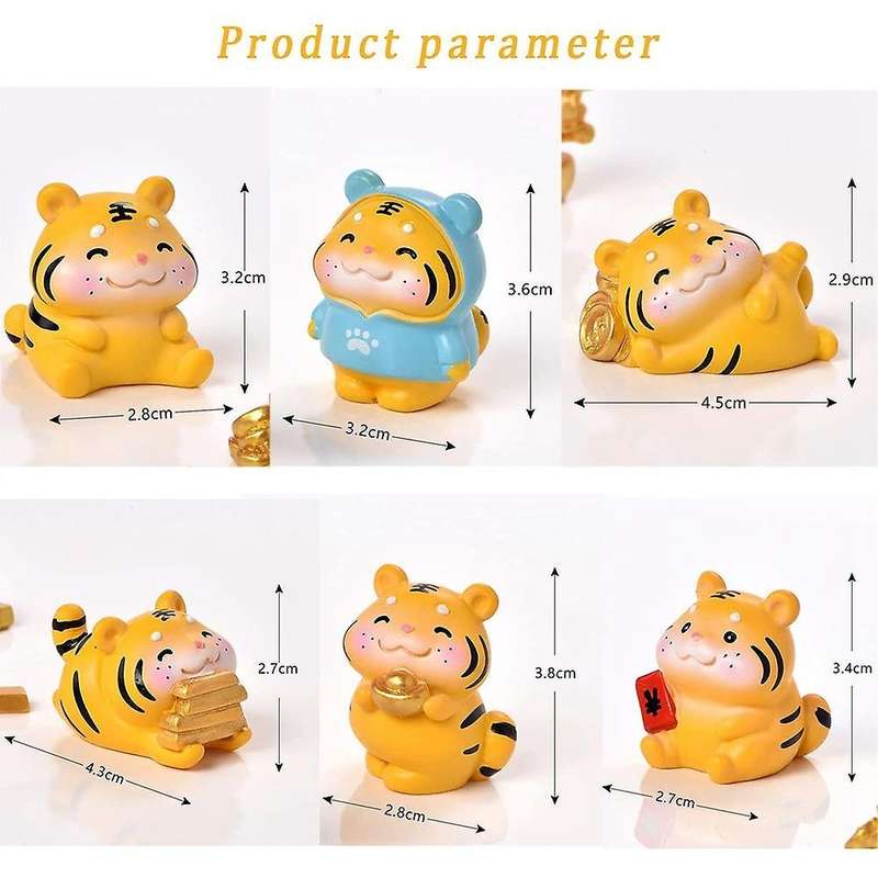 Home Decor Desktop Tiger Statues Diy Garden Ornament Tiger Figurine F