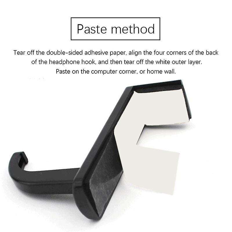2pcs Headset Hook Universal Headphone Hanger Pc Monitor Desk Headset